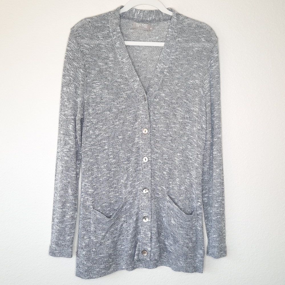 Nation LTD Gray Cardigan Sweater M